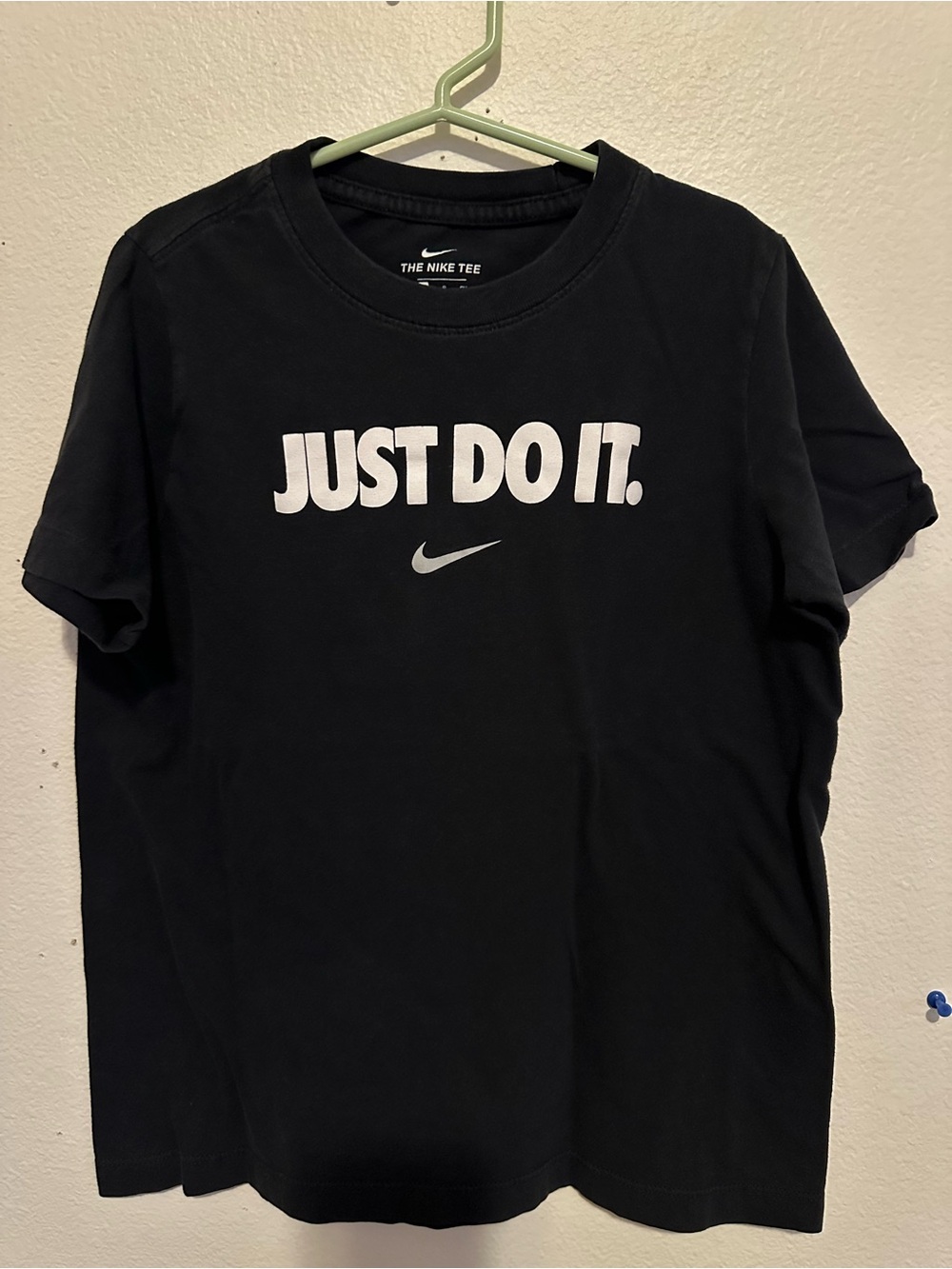 Nike Kids Navy Tee with Blue "Just Do It." Graphic